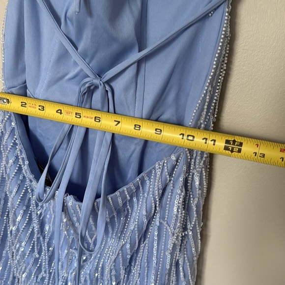 Sophia Thomas beaded mini dress in blue size 4 - Picture 9 of 9